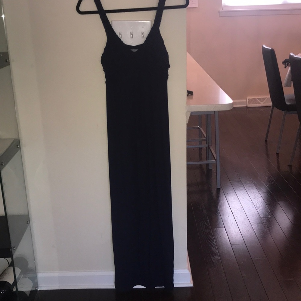 Navy flowy maxi empire-waisted dress